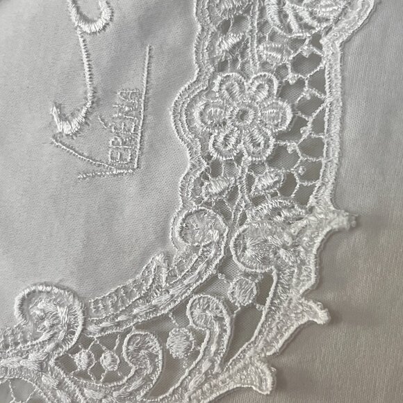 Small Vintage Verena nightshirt100% cotton short sleeve floral lace made USA - Picture 4 of 7